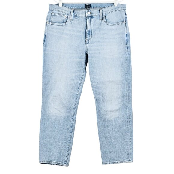 J.CREW Women's Blue Denim Jeans Size 31 Boyfriend Slim High Rise Stretch - Picture 1 of 12